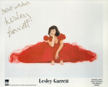 Lesley Garrett signed 10x8inch colour photo. Good condition. All autographs come with a