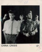 China Crisis signed 10x8inch black and white photo. Dedicated. Good condition. All autographs come