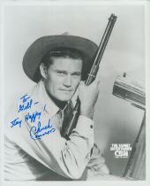 Chuck Connors signed 10x8inch black and white photo. Dedicated. Good condition. All autographs