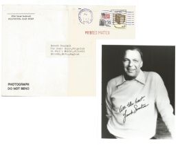 Frank Sinatra Signed black and white photo. Envelope stamped 1982. Good condition. All autographs