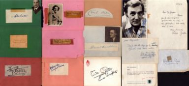 Loose album page and photo collection featuring signatures by Fay Compton, Willard Price, Ena