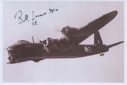 WW2 Sqn Ldr Bill Lucas DFC 15 sqn signed 6 x 4 inch Short Stirling in flight picture. Bomber Command