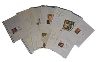 Nobel Prize collection of 11 pages of signatures including Robert Merton, Clive Granger, James