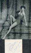 Ava Gardner signed card with UNSIGNED 10x8inch black and white photo. Dedicated. Good condition. All