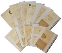 Vintage Collection of 20 pages of signed letters, cards and envelopes including signatures of