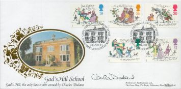 Charles Dickens 1993 Benham official FDC L40 signed by relative Carla Dickens, Gads Hill special
