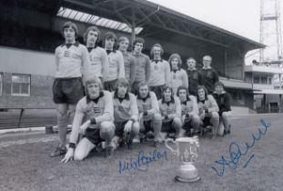 Football autograph WOLVES 12 x 8 Photo : B/W, depicting a wonderful image showing Wolves players