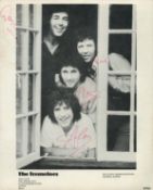The Tremeloes signed 10x8inch black and white photo. Signed by 4. Some discolouration. Good