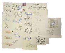 Entertainment Collection of 30 signed white index cards including names of Crystal Gale, Genesis,