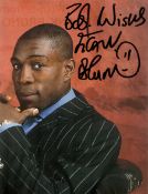 Frank Bruno signed 8x6 inch colour photo. Good condition. All autographs come with a Certificate