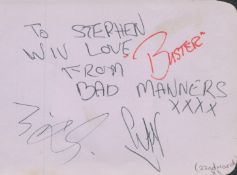Bad Manners signed album page. Dedicated. Good condition. All autographs come with a Certificate