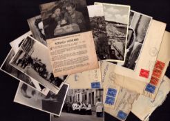 Vintage collection of unsigned photos, postcards and envelopes. Good condition. All autographs