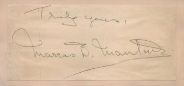 Pioneer Aviator Pilot Marcus Dyce Manton Signed Piece From Letter Approx 6 X 2 Inches Instructor