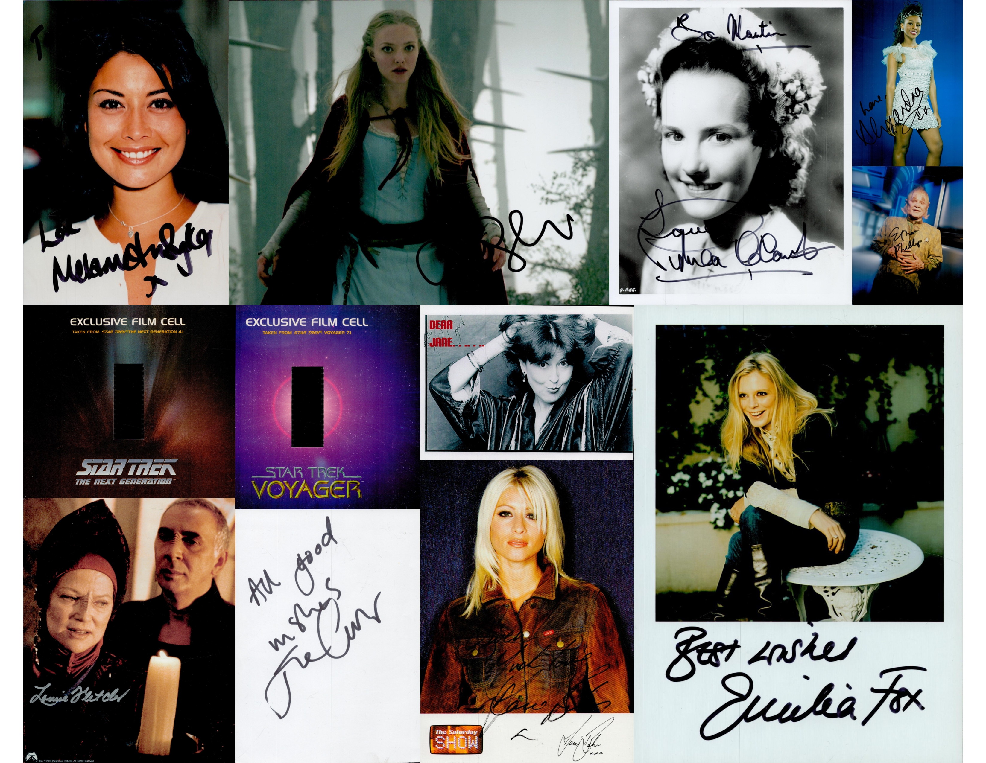 TV and Film signed photo collection signatures include Bernard Collins, Sue Holderness, James Bolam,