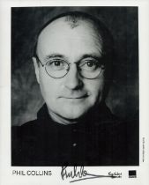 Phil Collins signed 10x8 inch black and white promo photo. Good condition. All autographs come