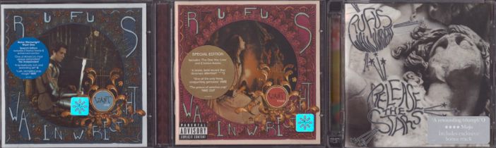 Rufus Wainwright collection of 3 signed CDs, Want one, Want Two and Release the Stars. Signed on