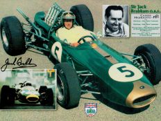 Sir Jack Brabham signed 10x8 inch colour photo. Good condition. All autographs come with a
