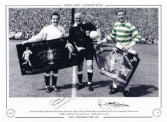 Autographed Billy Mcneill Dave Mackay 16 X 12 Limited Edition: Colorized, Depicting Celtic Captain