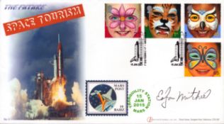 Astronaut Apollo 14 Dr Edgar Mitchell signed 2001 Internetstamps Space Tourism, Official Future FDC.