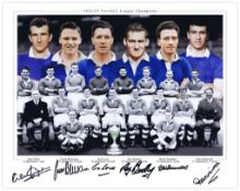 Autographed Chelsea 1955 16 X 12 Montage Edition: Colorized, Depicting A Montage Of Images