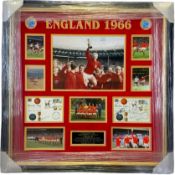 England World Cup Winners 1966, 30x30 inch approx mounted and framed signature display includes