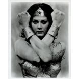 Lynda Carter signed Wonder Woman 10x8 inch black and white photo. Good condition. All autographs