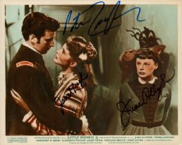 Peter Lawford, Janet Leigh and June Allyson signed 10x8 inch 'Little Women' lobby card. Good