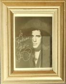 Al Pacino signed black and white photo. Framed to approx. size 10x8inch. Good condition. All