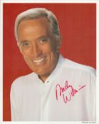 Andy Williams signed 10x8 inch colour photo. Good condition. All autographs come with a