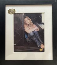 Signed Framed colour Photo of Joss Stone Autograph is written in pen. Measures appx 21x14 inch Black