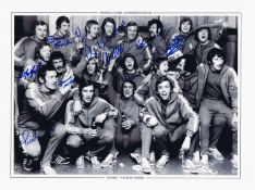 Autographed Rangers 1972 16 X 12 Edition: B/W, Depicting Rangers Squad Of Players Celebrating In The
