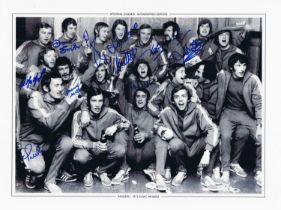 Autographed Rangers 1972 16 X 12 Edition: B/W, Depicting Rangers Squad Of Players Celebrating In The