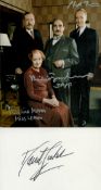 Poirot David Suchet signed Large autograph album page along with a 10 x 8 colour photo signed by