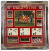 England World Cup Winners 1966, 30x30 inch approx mounted and framed signature display includes