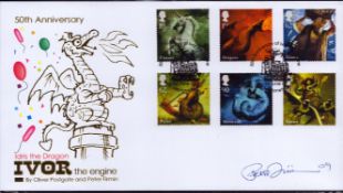 Clangers Peter Firmin signed 50th ann Ivor The Engine Magical Worlds official 2009 Internetstamps