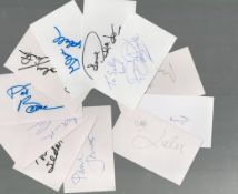 Music collection 10, signed 5x3 inch white cards includes great names such as Ray Davies, Pat Boone,