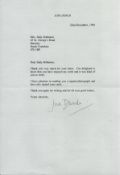 Judi Dench TLS. Thank you letter dated 22.12.1998. size A4 Sheet. Good condition. All autographs