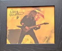 Dave Mustaine signed colour photo. Framed to approx. size 12x8inch. Good condition. All autographs