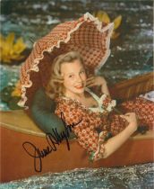 June Allyson signed 10x8 inch colour photo. Good condition. All autographs come with a Certificate