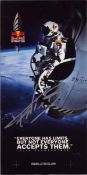 Felix Baumgartner space skydiver signed promo leaflet. He is an Austrian skydiver, daredevil and