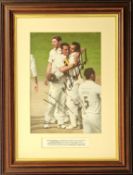 Cricket Mark Ramprakash, Darren Gough and Deon Kruis 16x12 inch framed and mounted colour photo