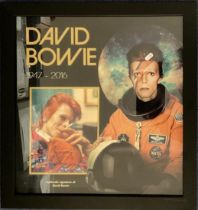 David Bowie 24x22 overall mounted and framed signature display includes fantastic, signed colour