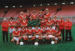 Autographed Man United 1978 12 X 8 Photo: Col, Depicting Man United Players Posing For A Squad Photo