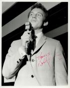 Bobby Vinton signed 10x8 inch original black and white vintage photo. Good condition. All autographs