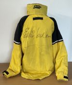 Eddie Jordan signed Jordan Formula One race worn pit jacket includes signature on the back and