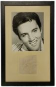 Elvis Presley 20x13 inch framed and mounted signature piece includes rare signed page inscribed best