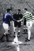 Autographed Celtic V Rangers 1969 12 X 8 Photo: Colorized, Depicting Celtic Captain Billy Mcneill