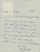 Rare Handwritten Letter dated 10 2 75 Signed by T L Everett WW1 Pilot RFC. in his Letter he