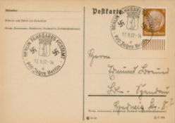 Postcard 17 8 37 Berlin 3rd Reich Germany 1937 Berlin 700 Year Anniversary Rathaus Flags RPPC Pr