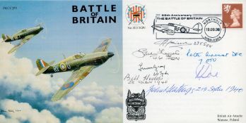 JS (CC)55 Battle of Britain Signed by 7 Battle of Britain. John Keatings, Leopold Heimes (Belgian) G
